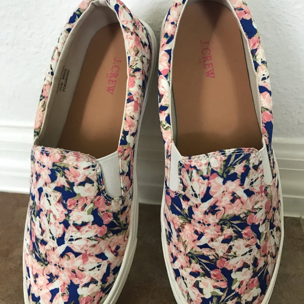 Shoes, slip on, floral by J.Crew